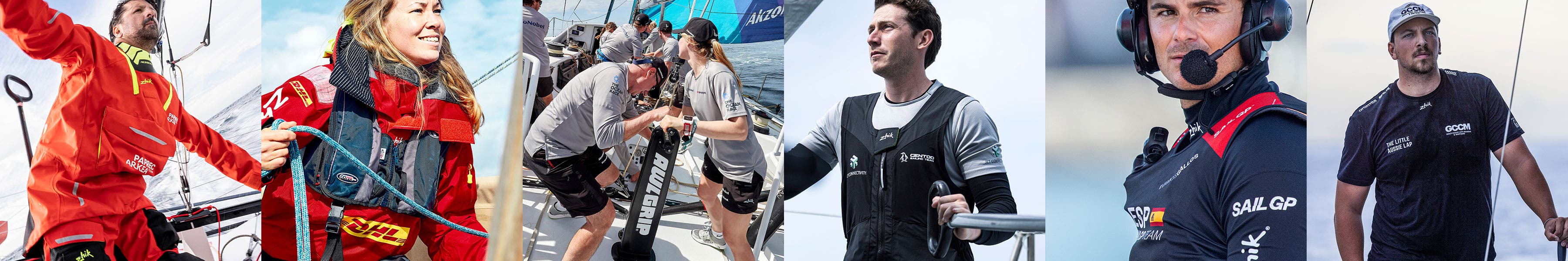 Athlètes Zhik en équipement d'équipe